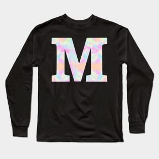 The Letter M Rainbow Brushed Design Long Sleeve T-Shirt